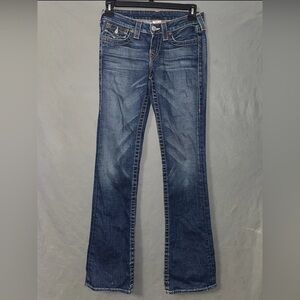 True Religion Becky Jeans Womens 27 Blue Stretch Denim Bootcut 30x35